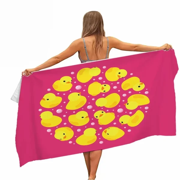 Extra Large Quick-drying Microfiber Beach Towel with Chic Duck Design - Super Absorbent, Lightweight and Stylish Beach Towel 5