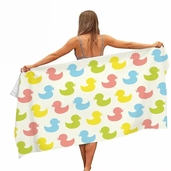 Extra Large Quick-drying Microfiber Beach Towel with Chic Duck Design - Super Absorbent, Lightweight and Stylish Beach Towel 6