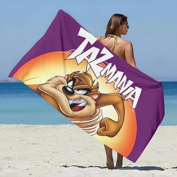 Taz Mania Beach Towel Microfiber Sand Free Quick Dry Soft Sandproof Pool Towels Gift for Women Travel Gym Shower Camping 1