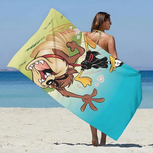 Taz Mania Beach Towel Microfiber Sand Free Quick Dry Soft Sandproof Pool Towels Gift for Women Travel Gym Shower Camping 2