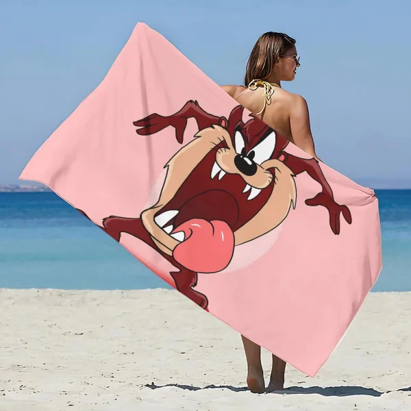 Taz Mania Beach Towel Microfiber Sand Free Quick Dry Soft Sandproof Pool Towels Gift for Women Travel Gym Shower Camping 5