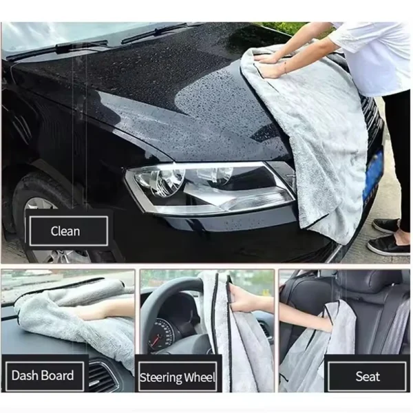 Microfiber Towel Car Wash Accessories Super Absorbency Car Cleaning Cloth Premium Microfiber Auto Towel One Time Drying 2