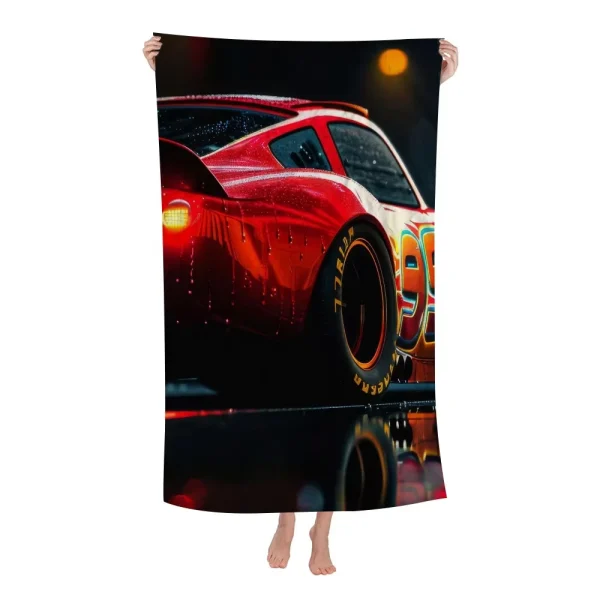 Cars Flash McQueen R-Red 95 Microfiber Beach Towel Absorbent Quick Dry Soft Yoga Swimming Resort Mountain Climbing Towel 3
