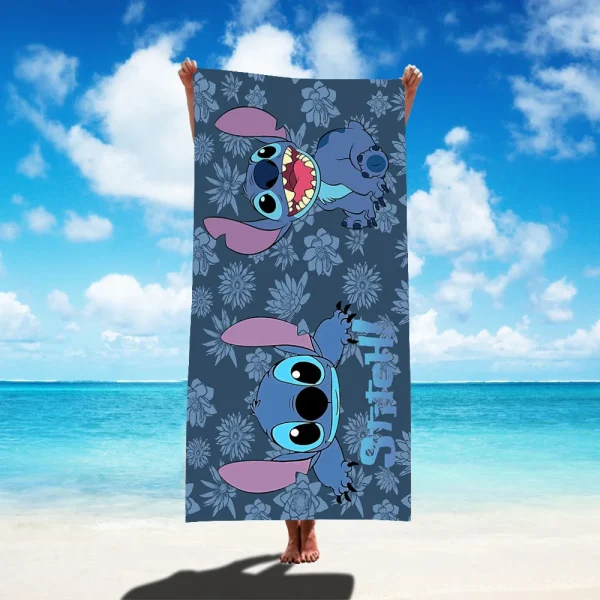 1 PC Stitch Cartoon Disney Collection Beach Towel - Super Absorbent, Quick Dry, Lightweight, Soft & Oversized Microfiber Beach 3