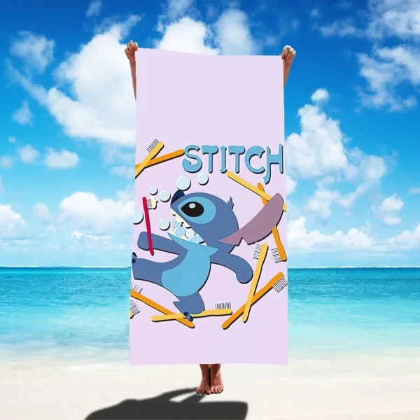 1 PC Stitch Cartoon Disney Collection Beach Towel - Super Absorbent, Quick Dry, Lightweight, Soft & Oversized Microfiber Beach 5