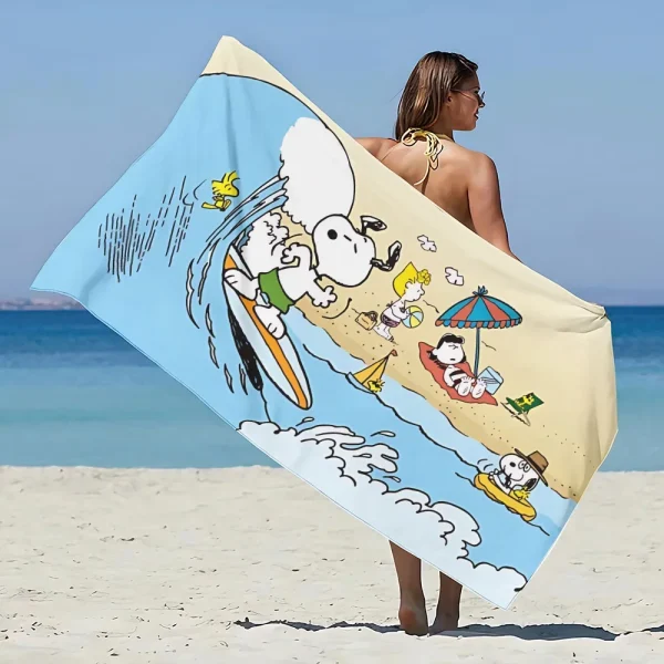 Cartoon Dog Snoopies Beach Towel Microfiber Sand Free Quick Dry Sandproof Pool Towels Gift for Women Travel Gym Shower Camping 1
