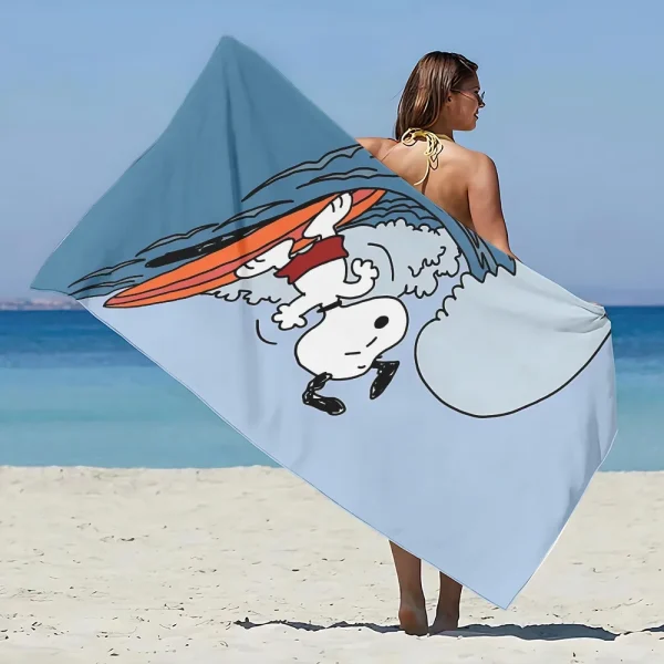 Cartoon Dog Snoopies Beach Towel Microfiber Sand Free Quick Dry Sandproof Pool Towels Gift for Women Travel Gym Shower Camping 2