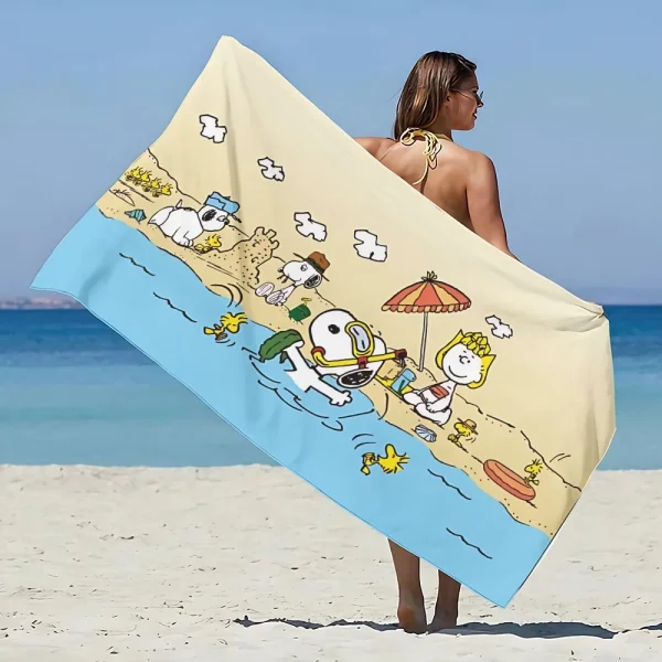 Cartoon Dog Snoopies Beach Towel Microfiber Sand Free Quick Dry Sandproof Pool Towels Gift for Women Travel Gym Shower Camping 4