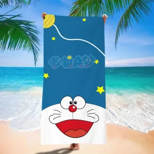 Doraemon Beach Towel Cartoon Cute Printed Bath Towel Microfiber Robotic Cat Swimming Quick Dry Comfortable Soft Beach Towel 1