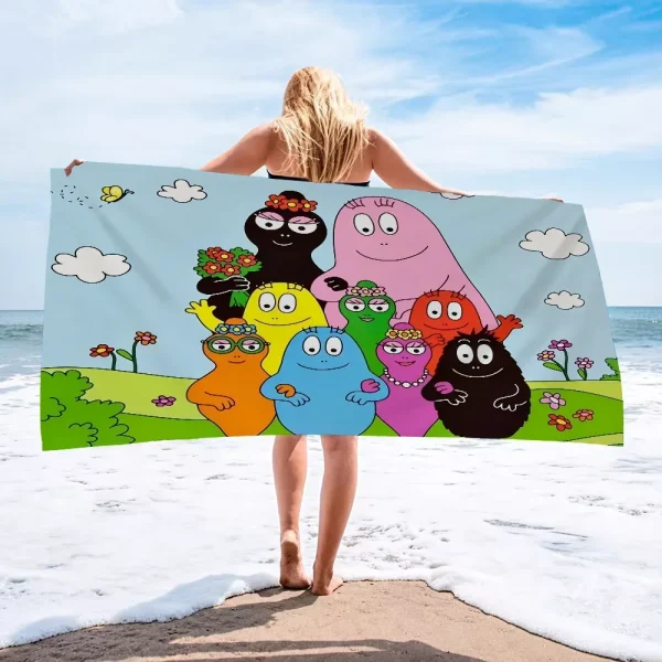 Cute B-barbapapa Anime Big Microfiber Beach Towels Quick Dry Towel Sand Beach Towels Pool Towel For Travel Swim Pool Yoga 1