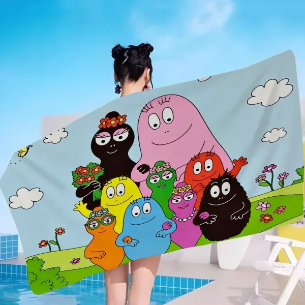 Cute B-barbapapa Anime Big Microfiber Beach Towels Quick Dry Towel Sand Beach Towels Pool Towel For Travel Swim Pool Yoga 2