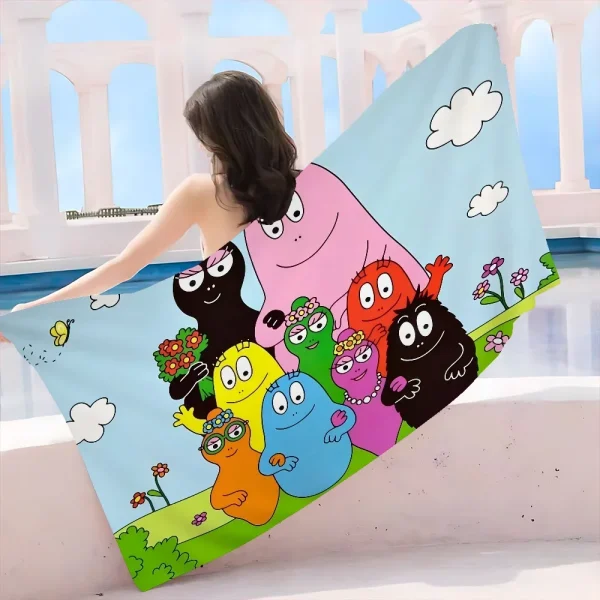 Cute B-barbapapa Anime Big Microfiber Beach Towels Quick Dry Towel Sand Beach Towels Pool Towel For Travel Swim Pool Yoga 3