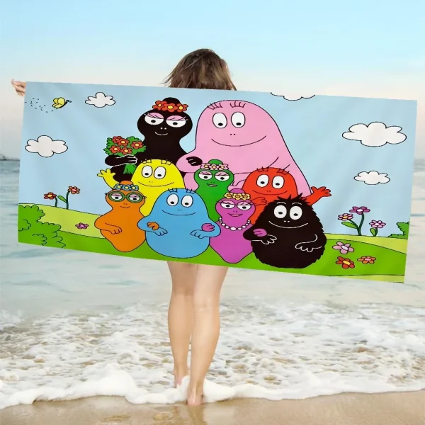 Cute B-barbapapa Anime Big Microfiber Beach Towels Quick Dry Towel Sand Beach Towels Pool Towel For Travel Swim Pool Yoga 4
