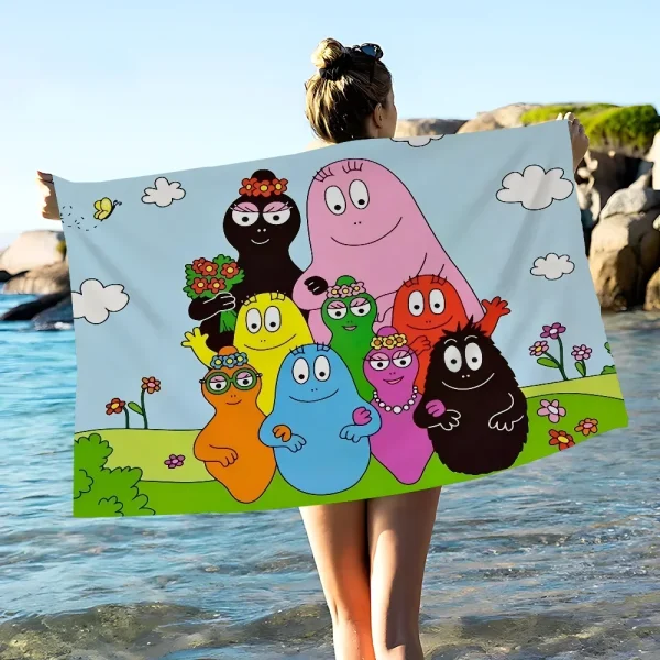 Cute B-barbapapa Anime Big Microfiber Beach Towels Quick Dry Towel Sand Beach Towels Pool Towel For Travel Swim Pool Yoga 5