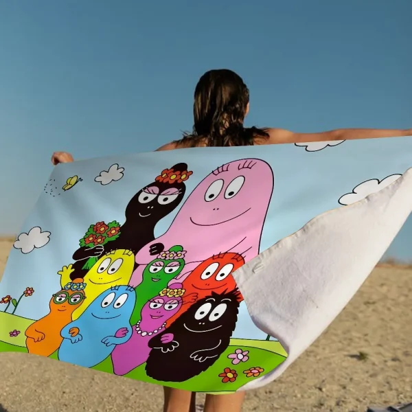 Cute B-barbapapa Anime Big Microfiber Beach Towels Quick Dry Towel Sand Beach Towels Pool Towel For Travel Swim Pool Yoga 6