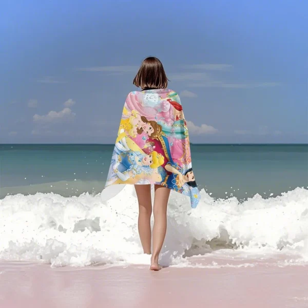 Disney Princess Beach Towel: Magical Fun by the Sea Suitable for towels, bath towels, beach towels, party decorations, gifts 4