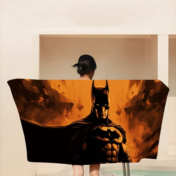 B-Batman Beach Towel Cartoon Cute Summer Kids Large Bath Pool Beach Towel Microfiber Absorbent For Swimming Travel 6