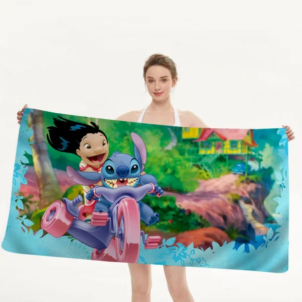 Cute Stitch Microfiber Beach Towel Absorbent Quick Dry Soft Yoga Swimming Resort Mountain Climbing Towel 1