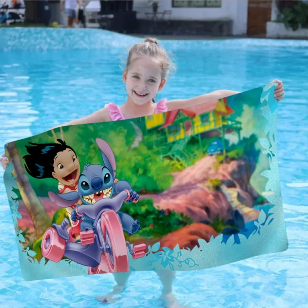 Cute Stitch Microfiber Beach Towel Absorbent Quick Dry Soft Yoga Swimming Resort Mountain Climbing Towel 2