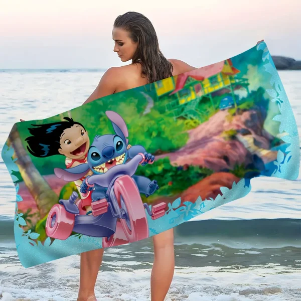 Cute Stitch Microfiber Beach Towel Absorbent Quick Dry Soft Yoga Swimming Resort Mountain Climbing Towel 4