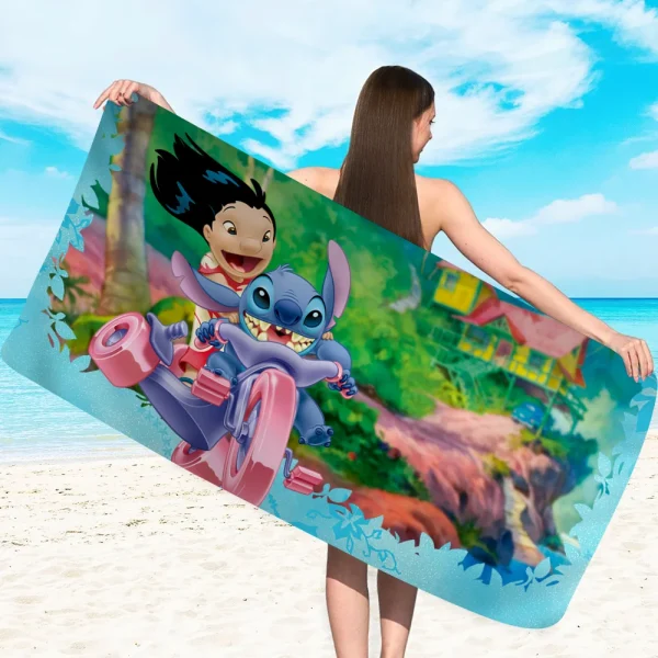 Cute Stitch Microfiber Beach Towel Absorbent Quick Dry Soft Yoga Swimming Resort Mountain Climbing Towel 5