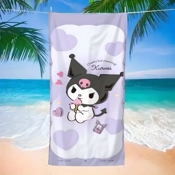 Kuromi-Themed Cheeky and Charming Beach Towel: Perfect for Summer Fun!, Towels, holiday party decorations, gifts 1