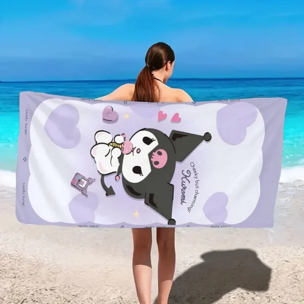 Kuromi-Themed Cheeky and Charming Beach Towel: Perfect for Summer Fun!, Towels, holiday party decorations, gifts 2
