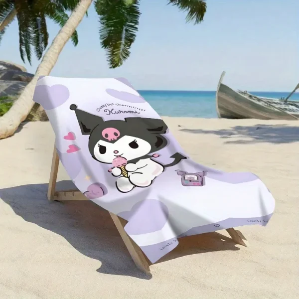 Kuromi-Themed Cheeky and Charming Beach Towel: Perfect for Summer Fun!, Towels, holiday party decorations, gifts 3