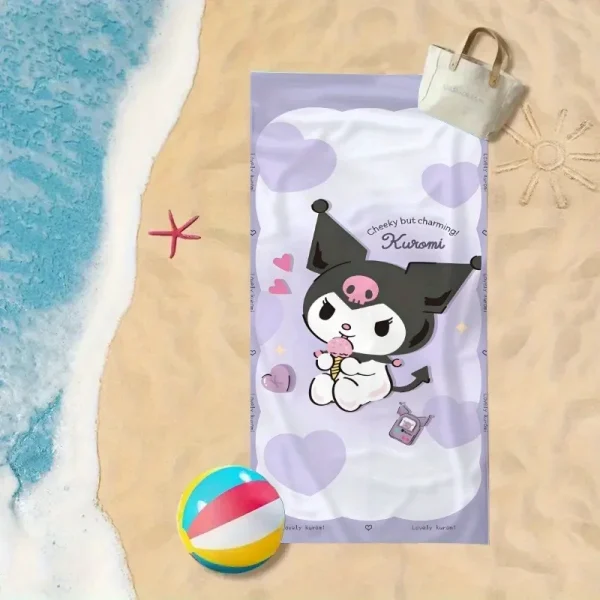 Kuromi-Themed Cheeky and Charming Beach Towel: Perfect for Summer Fun!, Towels, holiday party decorations, gifts 5