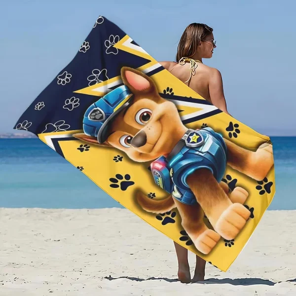 Cartoon puppy Beach Towel Microfiber Sand Free Quick Dry Soft Sandproof Pool Towels Gift for P-PAW P-Patrol Women Travel Shower 2