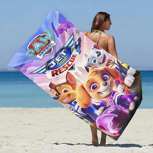 Cartoon puppy Beach Towel Microfiber Sand Free Quick Dry Soft Sandproof Pool Towels Gift for P-PAW P-Patrol Women Travel Shower 3