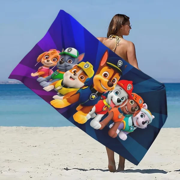 Cartoon puppy Beach Towel Microfiber Sand Free Quick Dry Soft Sandproof Pool Towels Gift for P-PAW P-Patrol Women Travel Shower 5