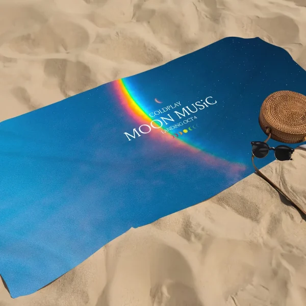 Rock Band C-Coldplay Moon Music Towel Soft Pool Gift For Travel Gym Shower Camping Quick Dry Sports Large Beach Towel 4
