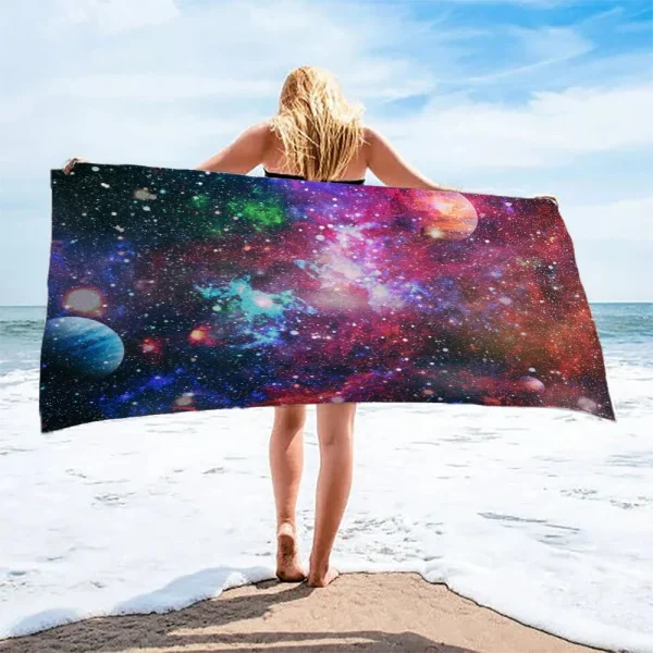 Space Galaxy Microfiber Beach Towel Absorbent Quick Dry Soft Yoga Swimming Resort Mountain Climbing Towel 2