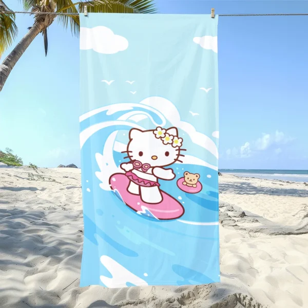 Sanrio Character-Printed Beach Towels: Adorable Designs for Fun in the Sun! Suitable for towels, bath towels, beach towels 4