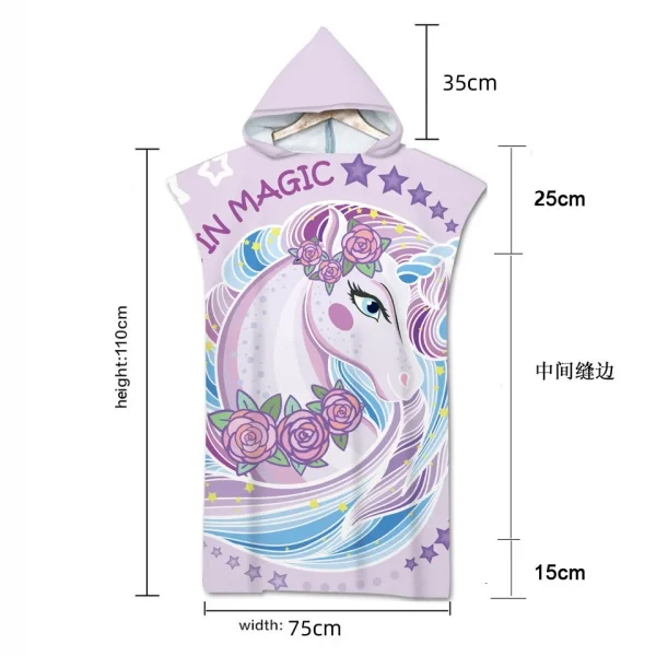 Customize Photo Beach Towels Quick Dry Hooded Cloak Bath Towels Adult Kids Parent-Child Surf Poncho Bathrobe For Swimming 2