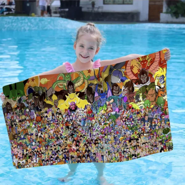 BANDAI Dragon Ball Beach Towels Shower Towel Sauna Travel Spa Microfiber Quick Dry Gym Accessories Cute Room Decor 2