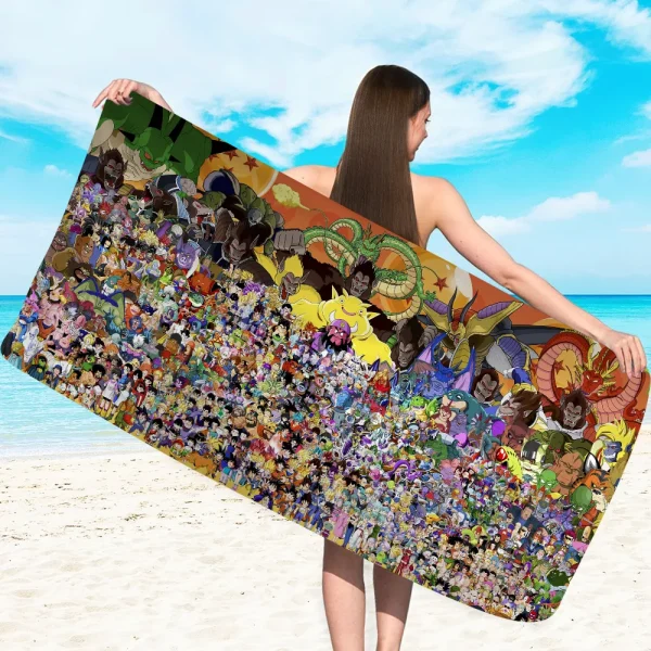 BANDAI Dragon Ball Beach Towels Shower Towel Sauna Travel Spa Microfiber Quick Dry Gym Accessories Cute Room Decor 5