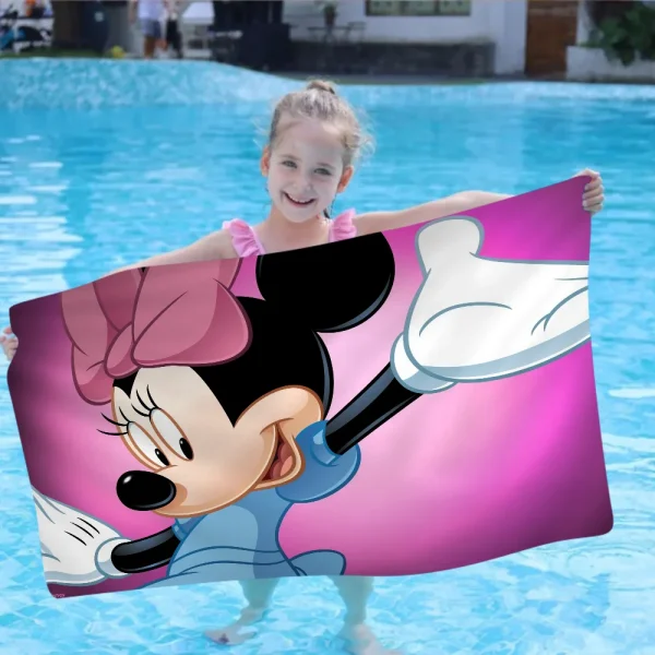 Disney Minnie Mouse Beach Towel Colorful Bath Towels For Girl Microfiber Quick Dry Custom Sand Free Beach Yoga Spa Gym Pool 2