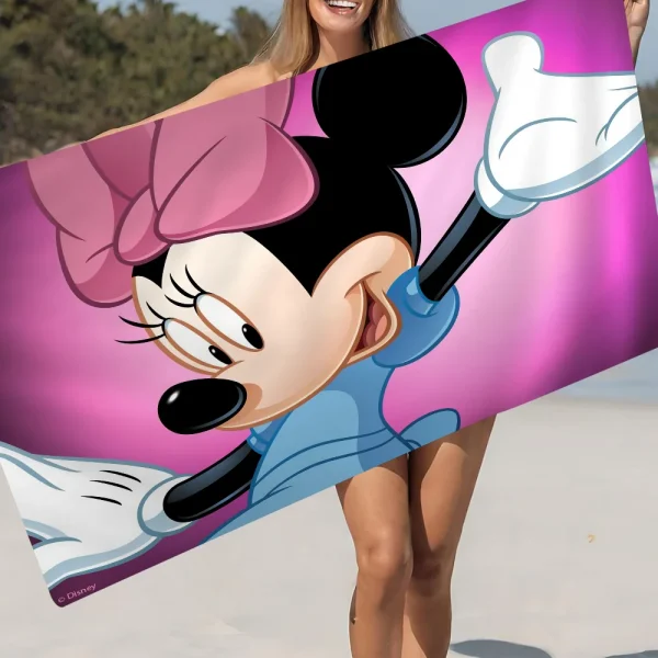 Disney Minnie Mouse Beach Towel Colorful Bath Towels For Girl Microfiber Quick Dry Custom Sand Free Beach Yoga Spa Gym Pool 3