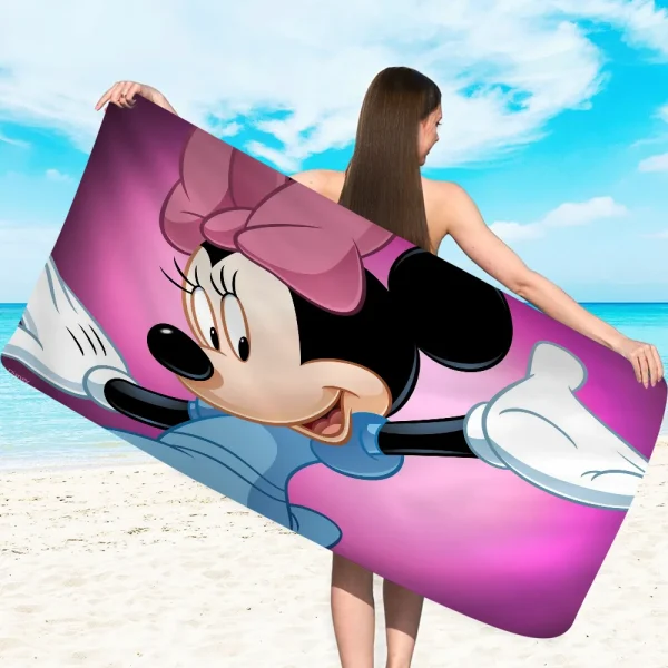 Disney Minnie Mouse Beach Towel Colorful Bath Towels For Girl Microfiber Quick Dry Custom Sand Free Beach Yoga Spa Gym Pool 5