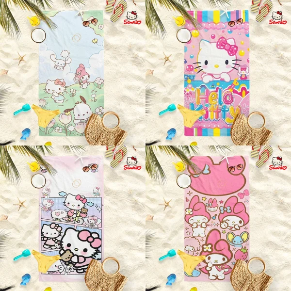 Adorable Hello Kitty and Friends Beach Towels for Summer Fun! Suitable for towels, bath towels, beach towels 1