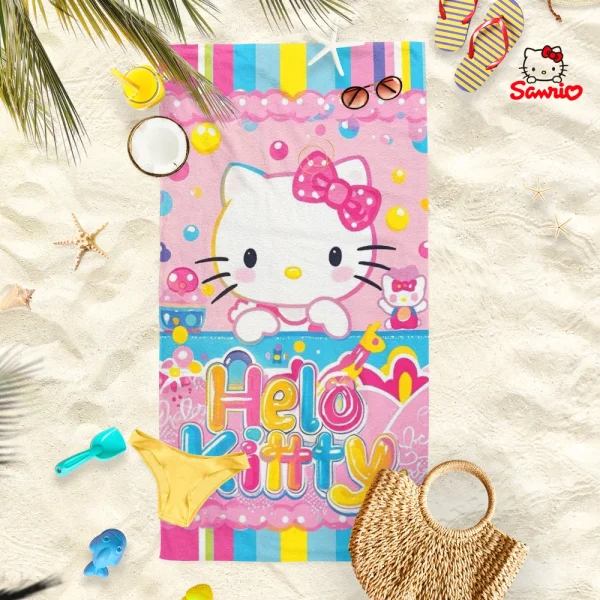 Adorable Hello Kitty and Friends Beach Towels for Summer Fun! Suitable for towels, bath towels, beach towels 4