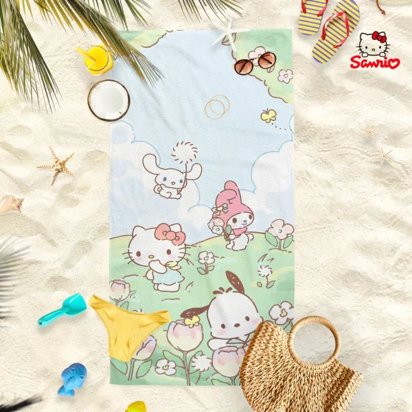 Adorable Hello Kitty and Friends Beach Towels for Summer Fun! Suitable for towels, bath towels, beach towels 5