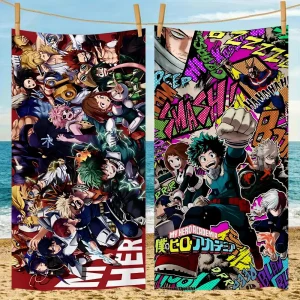 My hero academia Beach Towel Microfiber Sand Free Quick Dry Soft Sandproof Pool Towels Gift for Women Travel Gym Shower Camping 1