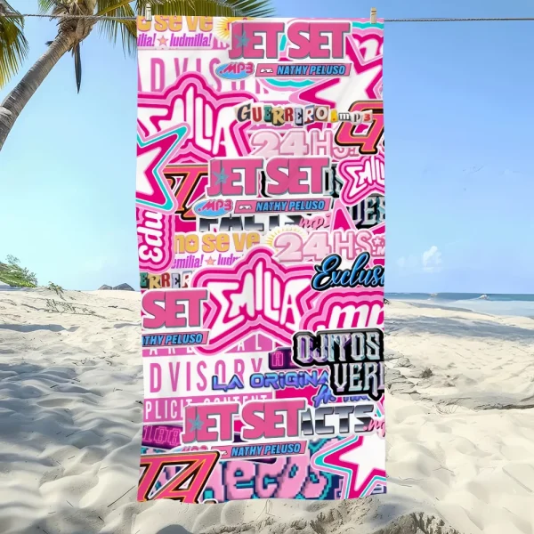 Towel Soft Pool Gift For Travel Gym Shower Camping Quick Dry Mp3 Singer Sports Mernes Large Beach Emilia Music Towel 5