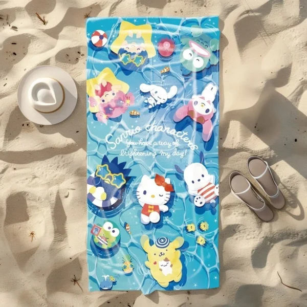Sanrio Characters Beach Towel: Add Color and Fun to Your Summer! Suitable for towels, bath towels, beach towels 1