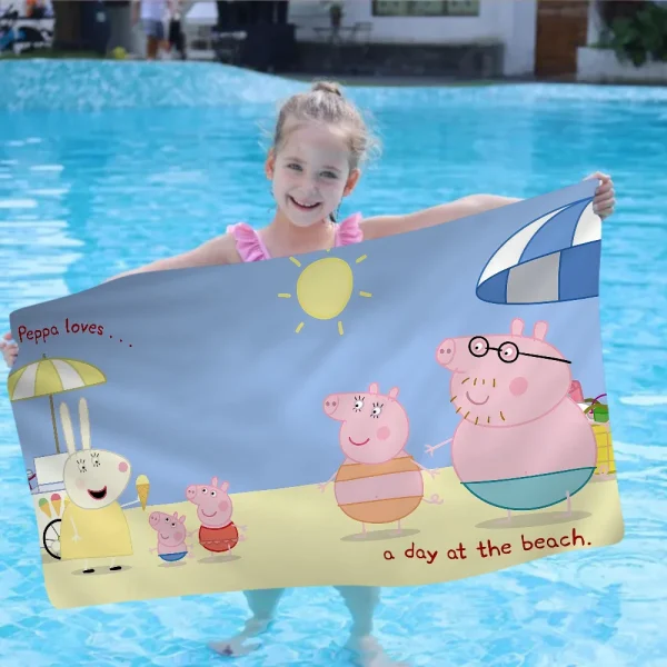 Cartoon P-Peppa Pig Microfiber Beach Towel Absorbent Quick Dry Soft Yoga Swimming Resort Mountain Climbing Towel 2