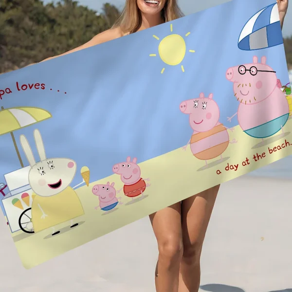 Cartoon P-Peppa Pig Microfiber Beach Towel Absorbent Quick Dry Soft Yoga Swimming Resort Mountain Climbing Towel 3