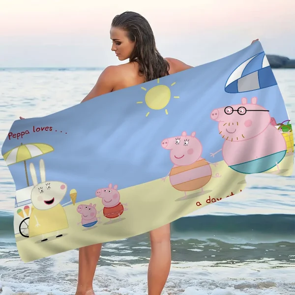 Cartoon P-Peppa Pig Microfiber Beach Towel Absorbent Quick Dry Soft Yoga Swimming Resort Mountain Climbing Towel 4